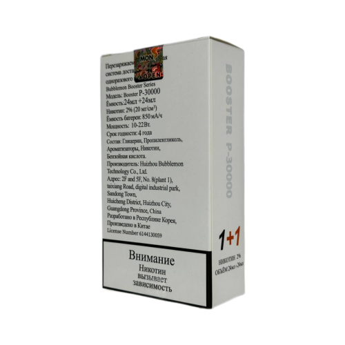 BUBBLE MON BOOSTER DUBLE 30000 Ежевика сладкий апельсин / ежевика киви фрукт 2%