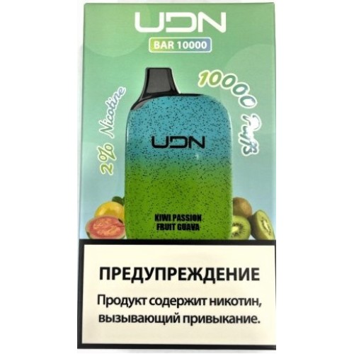 Электронная сигарета UDN BAR 10000 Kiwi Passion Fruit Guava (УДН Бар Киви Маракуйя Гуава)