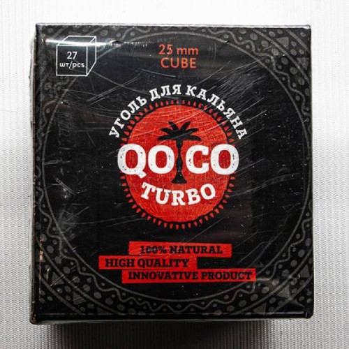 Уголь для кальяна кокосовый Qoco Turbo (27 куб)